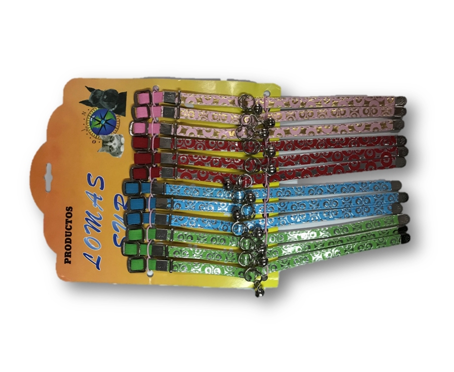 (M3) COLLAR CON ELASTICO PARA GATO BLISTER X12. LOMAS SUR (COD 2571)