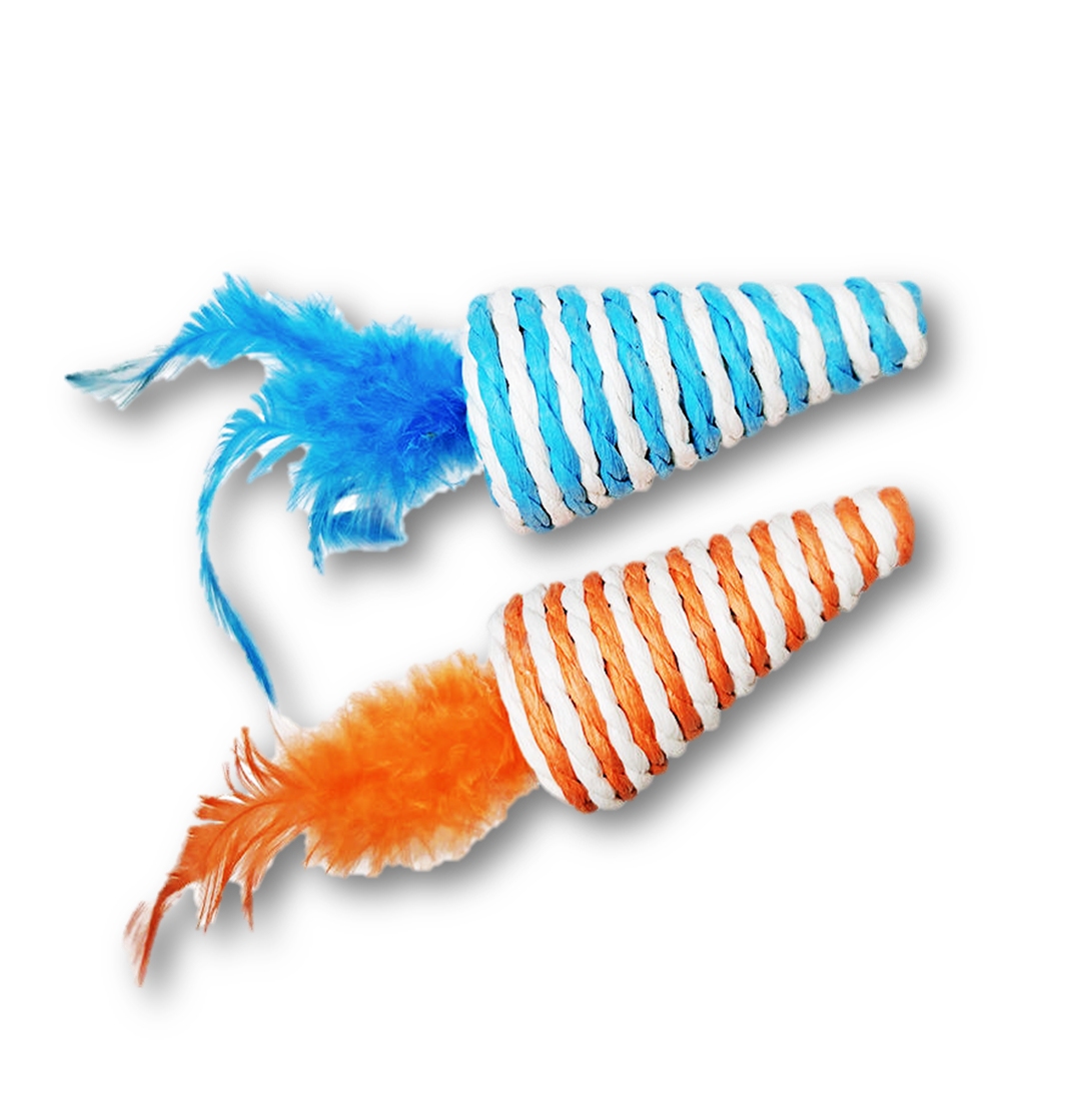 X2 TROMPO SISAL CON PLUMAS (COD 8379)