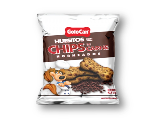 HUESITOS CON CHIPS DE CARNE X 120GR (20 ). GOLOCAN (630 ) (COD 913 )