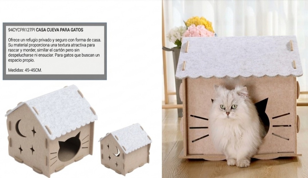 CASA DE FIELTRO PARA GATOS 45X45X45CM (COD 4524 )